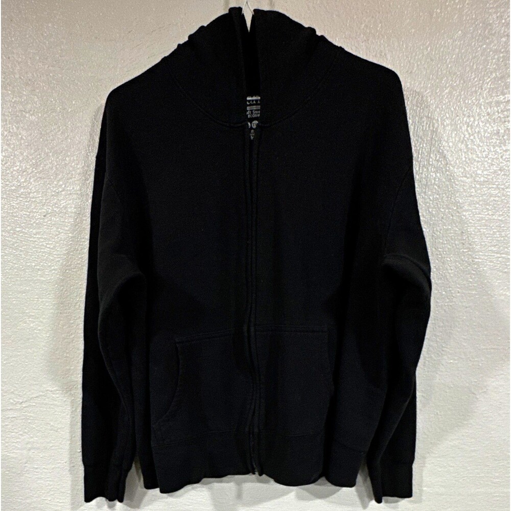 Hanes ComfortBlend Black Full Zip Hoodie Sweatshirt Youth XL Solid Long Sleeve